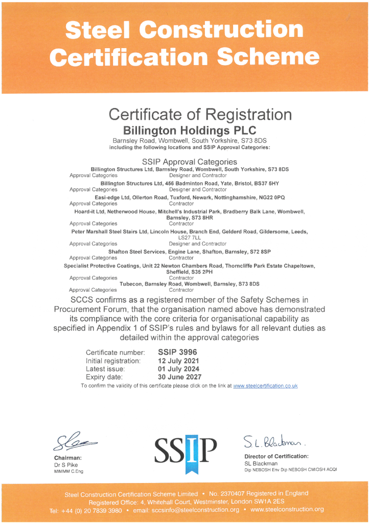 SCCS SSIP Core Criteria for Health & Safety