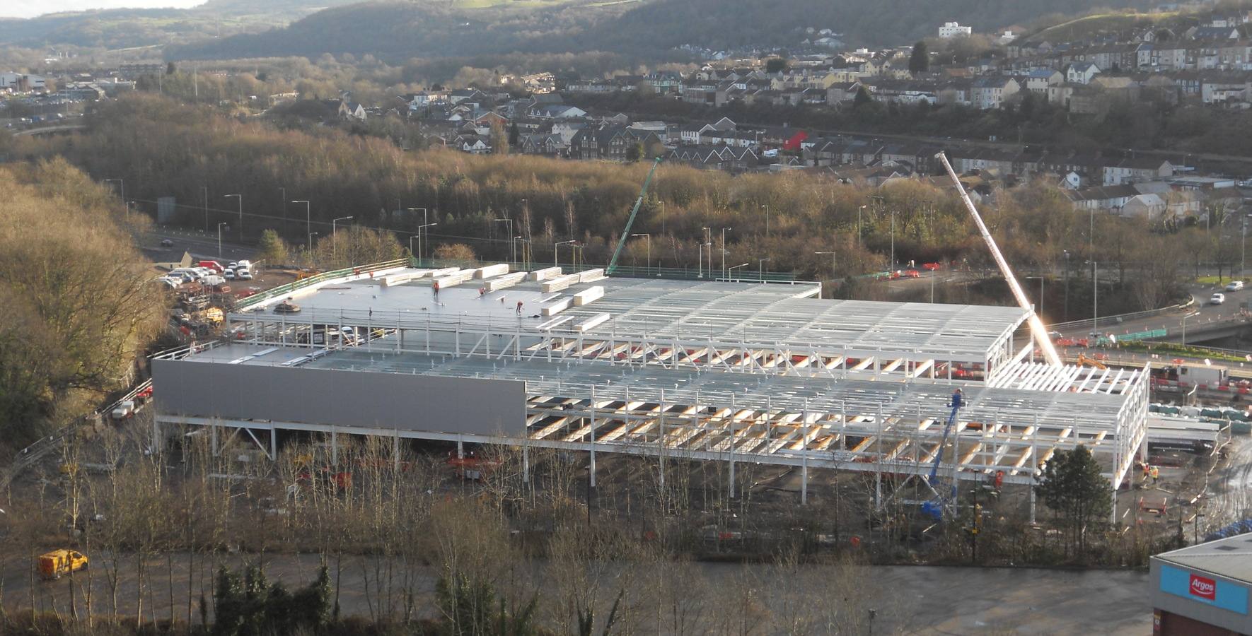 Sainsbury’s in Pontypridd - structural steelwork from Billington Structures