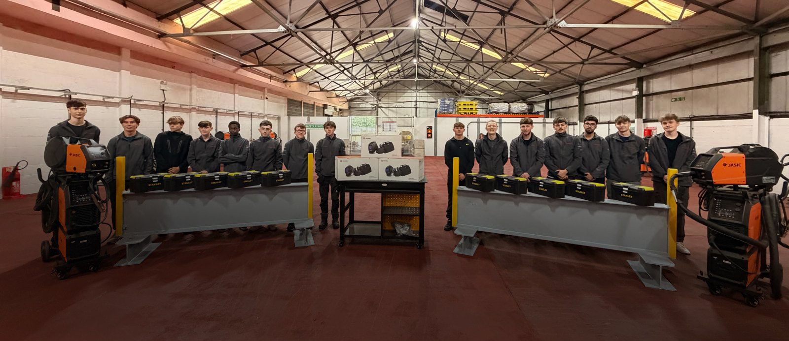 Apprentices standing in line, for the opening ceremony of the Billington Fabrication Academy